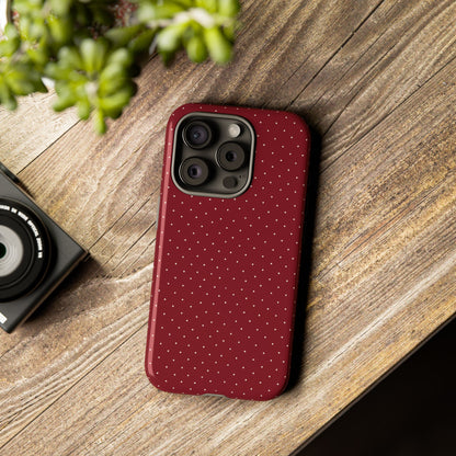 Burgundy  & White Dots Case - JGUS