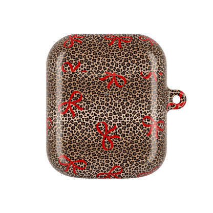 Bold Bow Leopard Shockproof & Scratch-Resistant AirPods Case – Wireless Charging Compatible