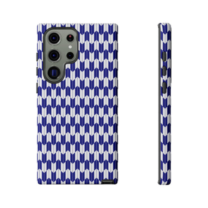 Navy Blue Geometric Phone Case for iPhone Samsung Pixel – Minimal Pattern Modern Aesthetic - JGUS