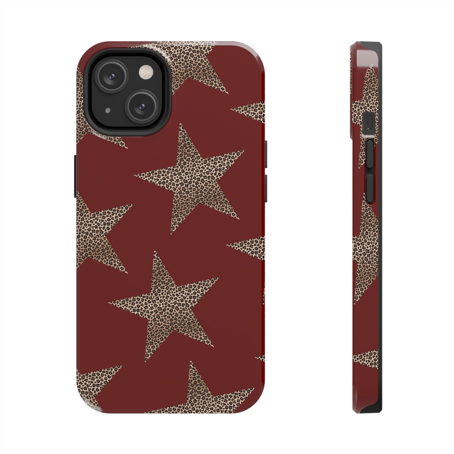 Leopard Star Luxe - Burgundy Edition | Aesthetic Coquette Phone Case for iPhone & Galaxy
