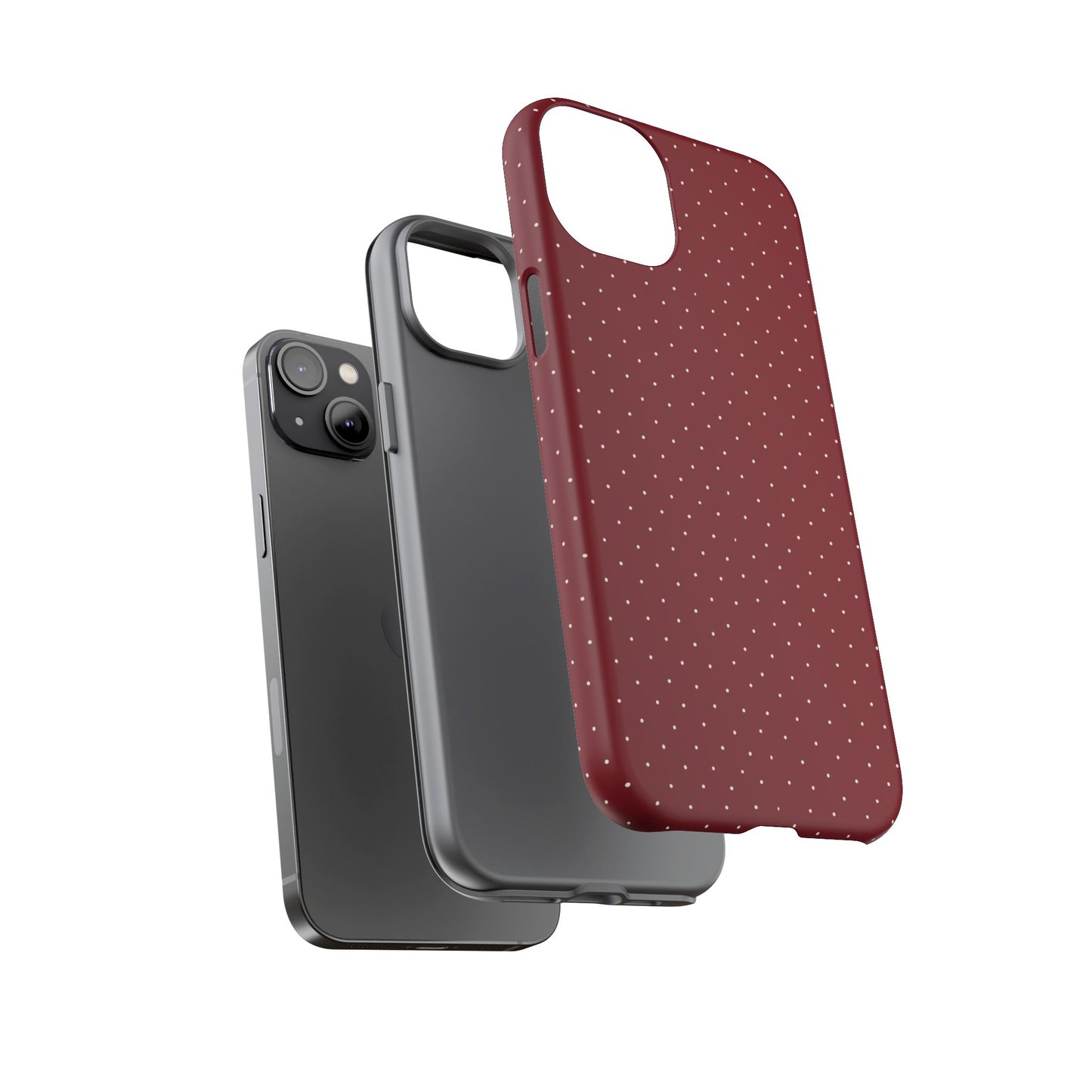 Burgundy  & White Dots Case - JGUS