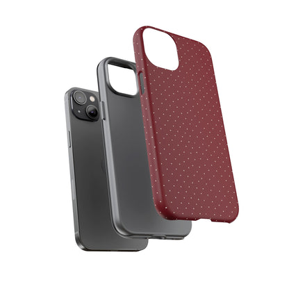 Burgundy  & White Dots Case - JGUS