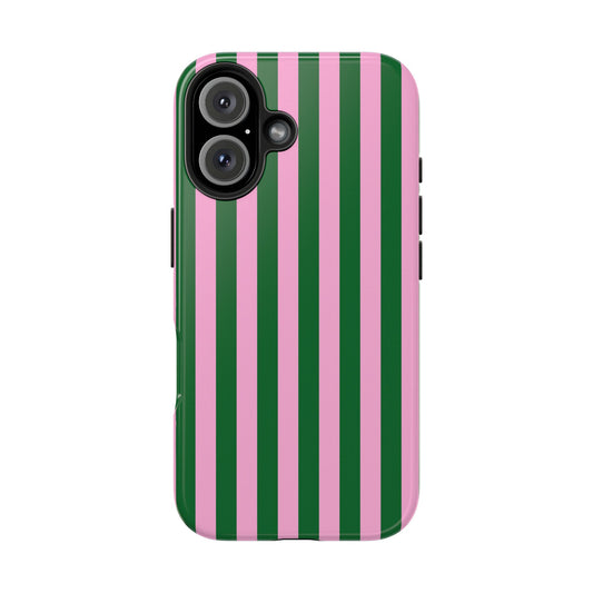 Striped Green and Pink Phone Case