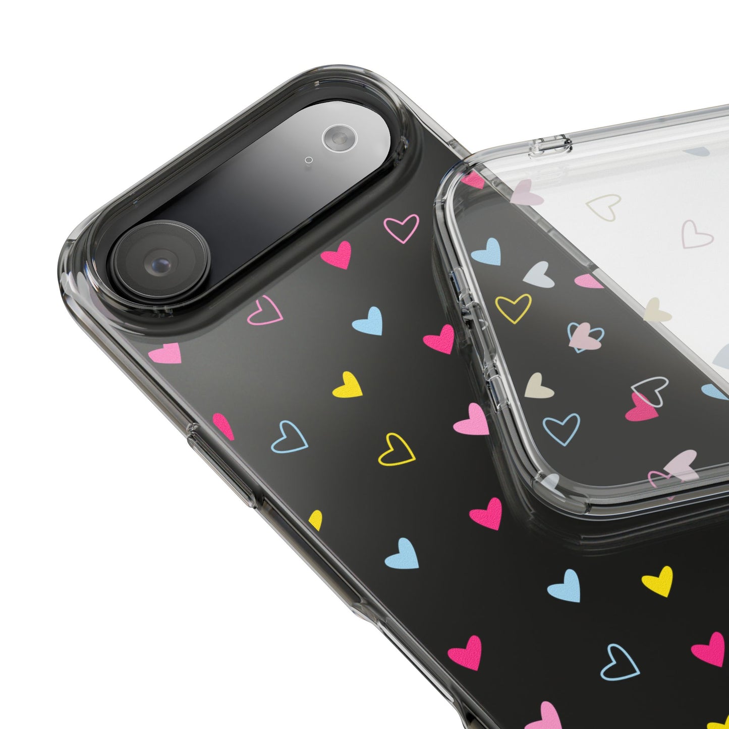 Transparent Heart Design Pattern Clear Phone Case