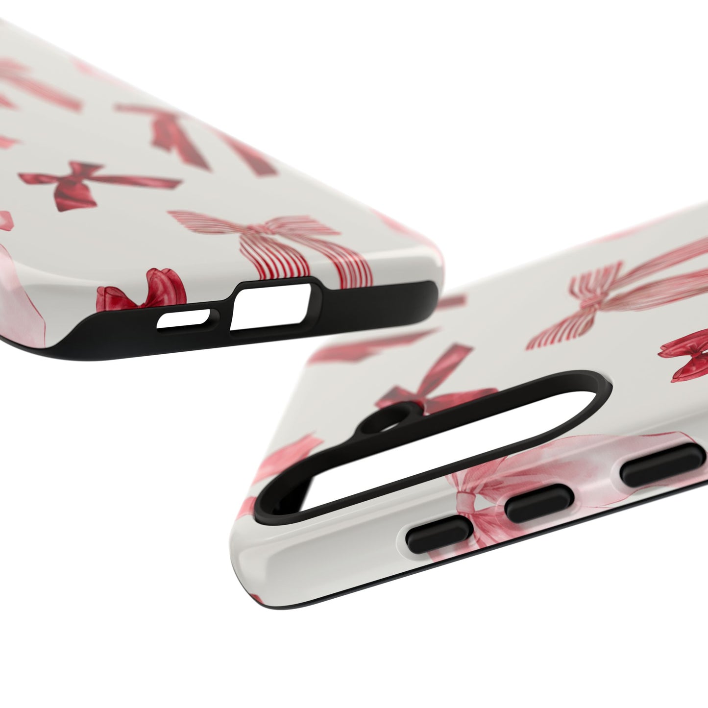 Burgundy Chic Bow Design Phone Case - JGUS