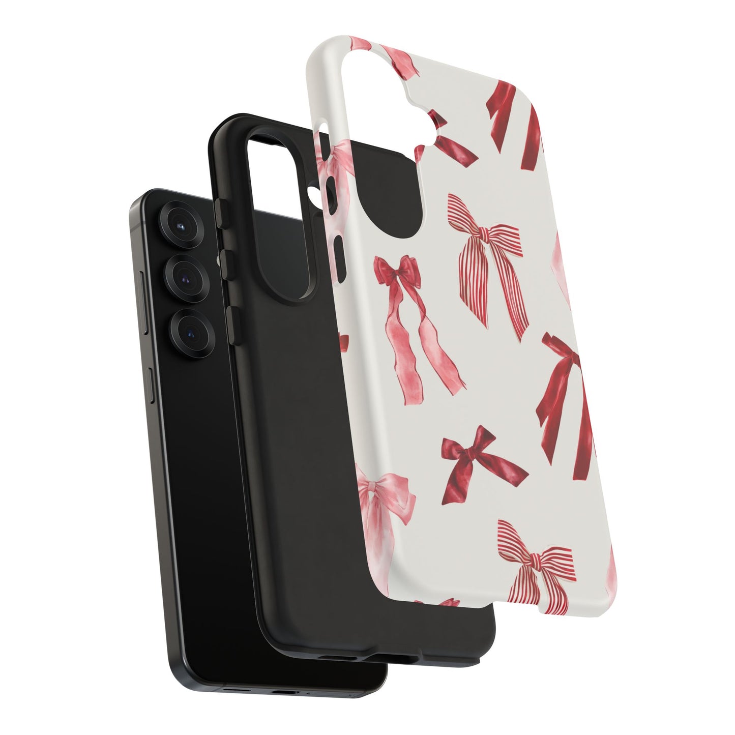 Burgundy Chic Bow Design Phone Case - JGUS