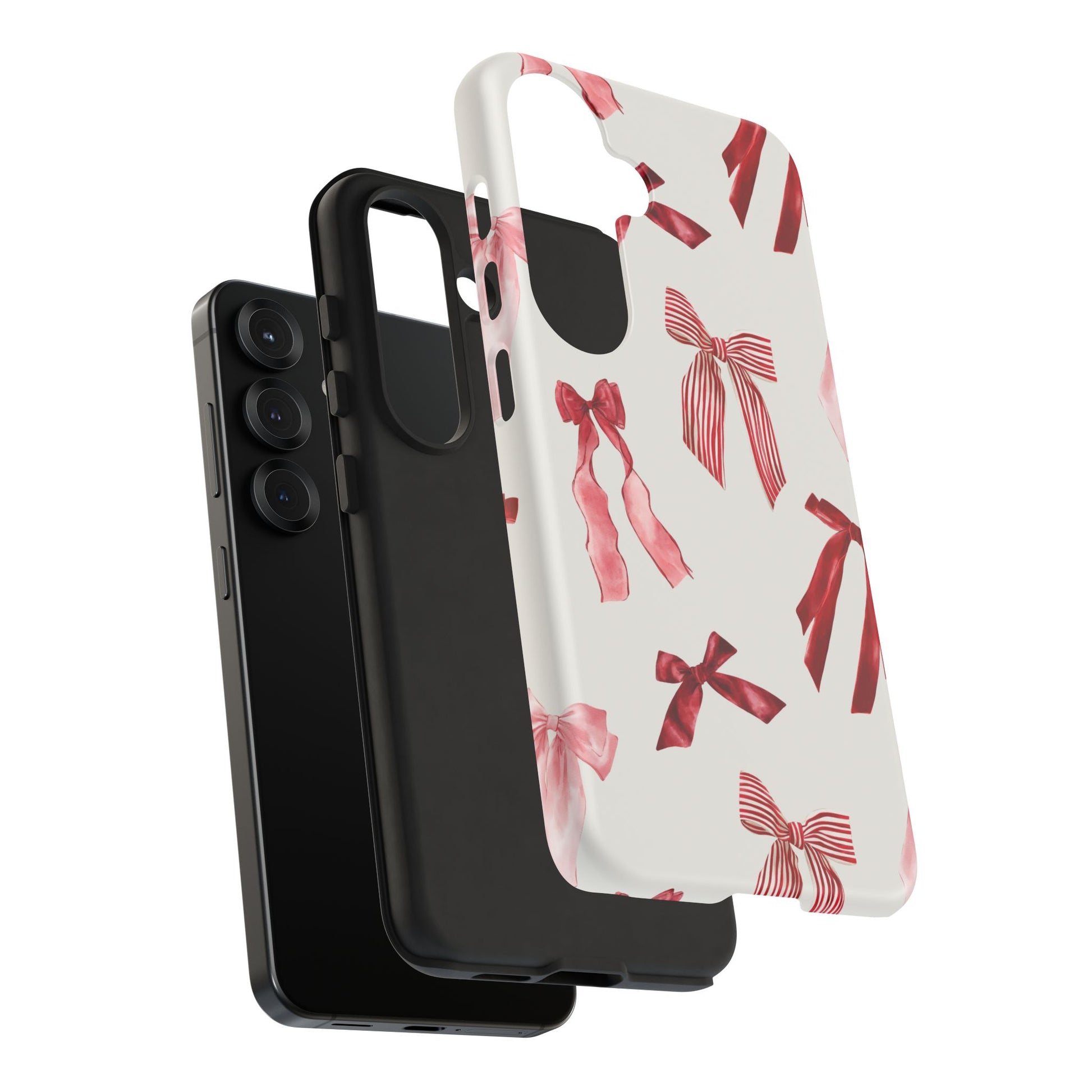 Burgundy Chic Bow Design Phone Case - JGUS