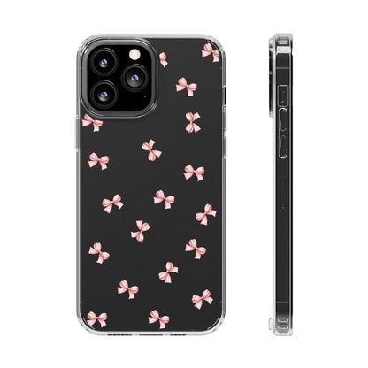 Pink Bow Dreams Clear Phone Case