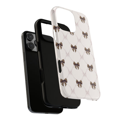 Chic Bow Pattern Phone Case | Elegant Clear Protective Case | Stylish iPhone & Samsung Cover - JGUS