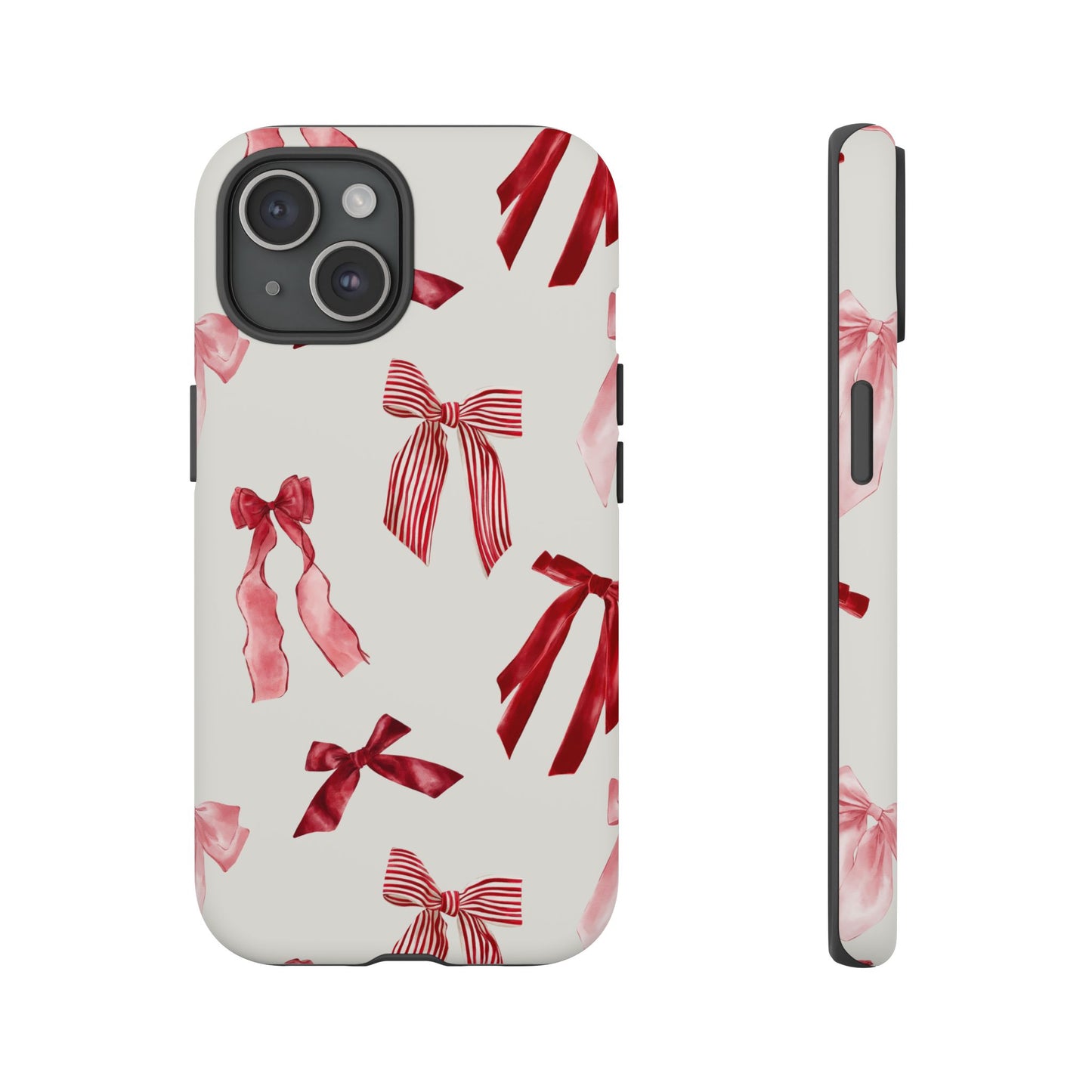 Burgundy Chic Bow Design Phone Case - JGUS