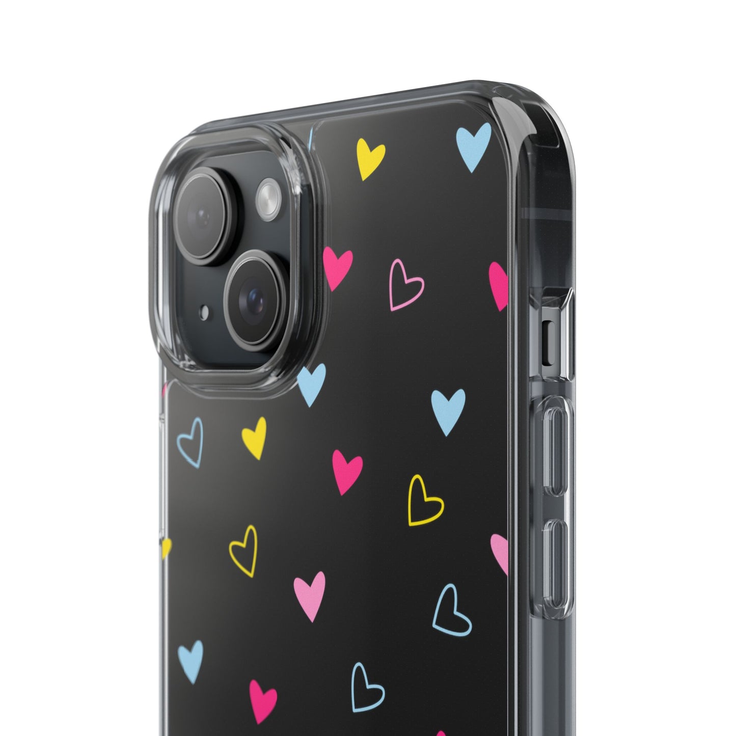 Transparent Heart Design Pattern Clear Phone Case