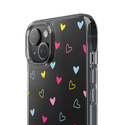 Transparent Heart Design Pattern Clear Phone Case