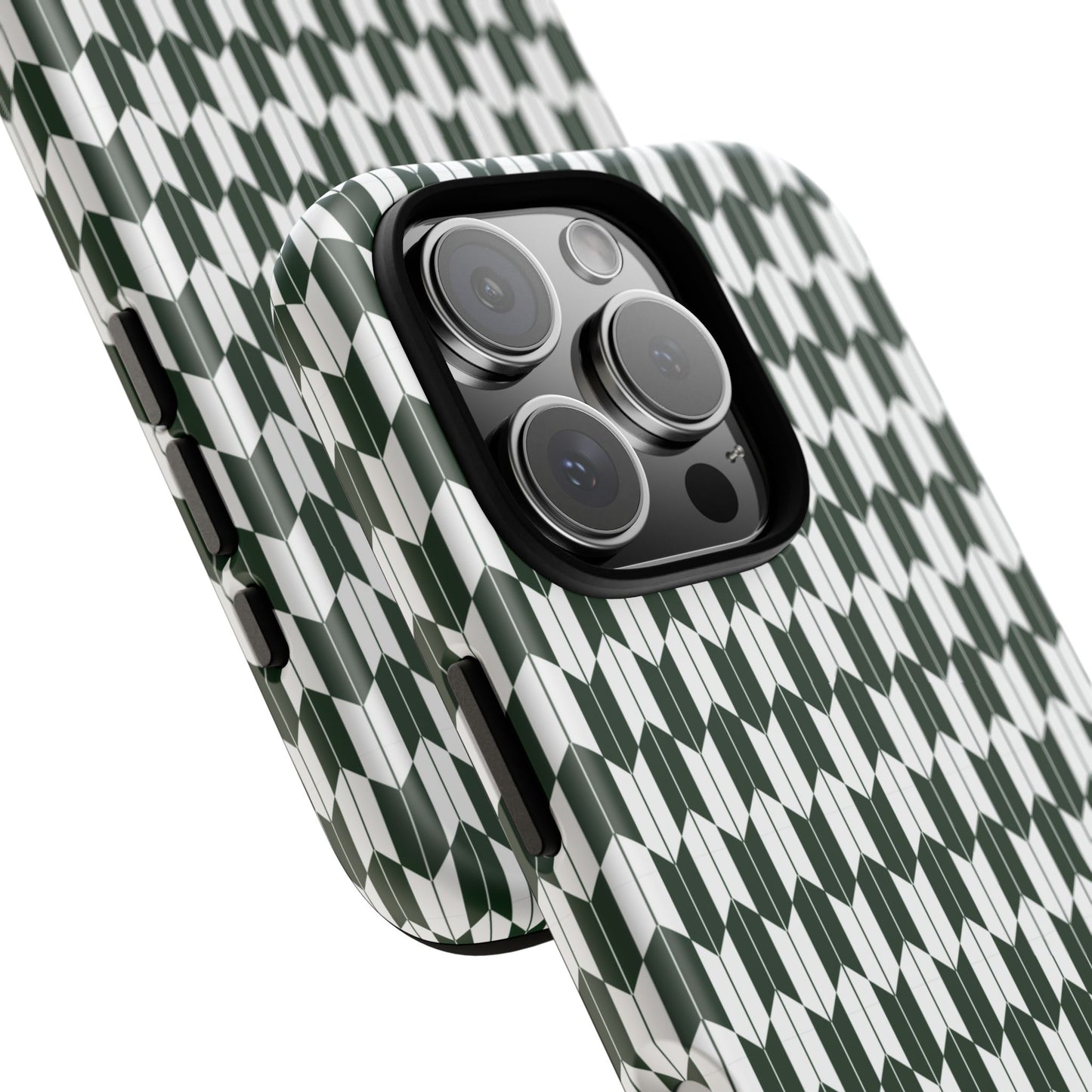 Green Harmony Geometric Phone Case – Durable, Slim, and MagSafe Compatible - JGUS