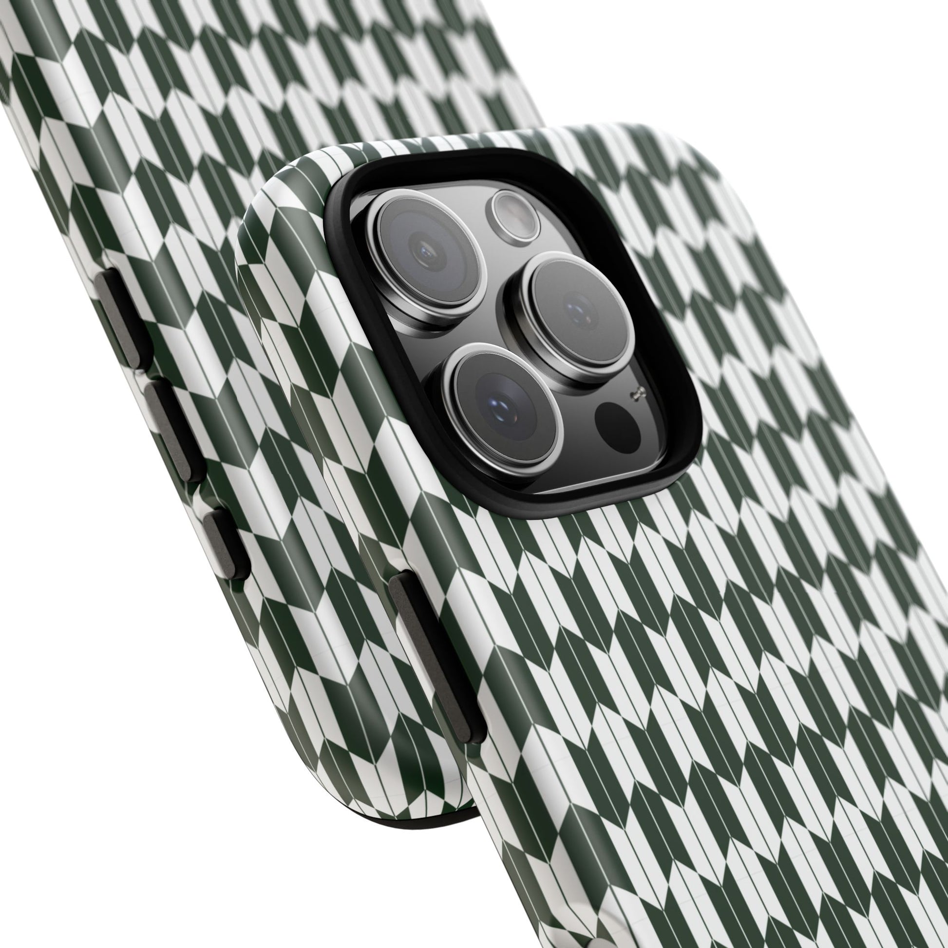 Green Harmony Geometric Phone Case – Durable, Slim, and MagSafe Compatible - JGUS