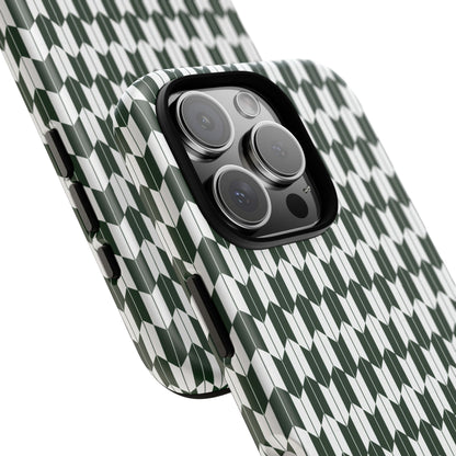 Green Harmony Geometric Phone Case – Durable, Slim, and MagSafe Compatible - JGUS