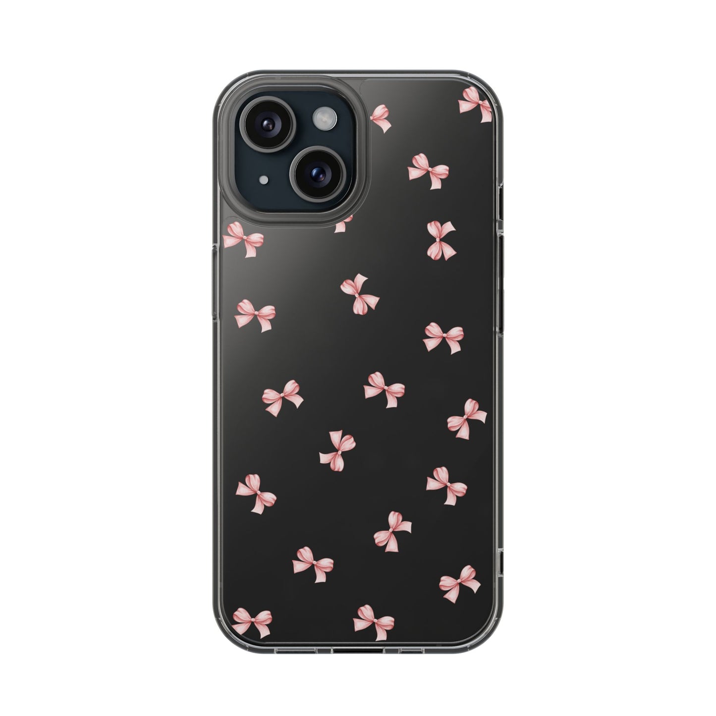 Pink Bow Dreams Clear Phone Case