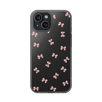Pink Bow Dreams Clear Phone Case