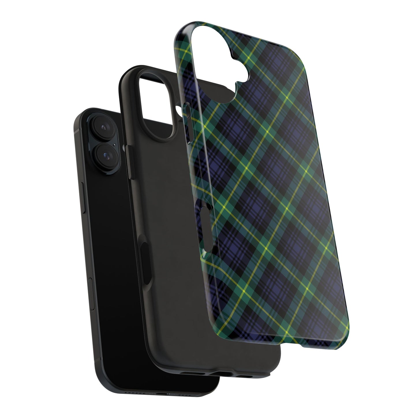 Jade Plaid Luxe Phone Case – Dual-Layer Protection for iPhone & Samsung