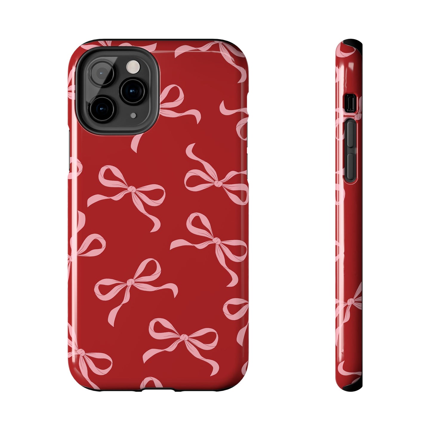 Pink Bows on Red Phone Case