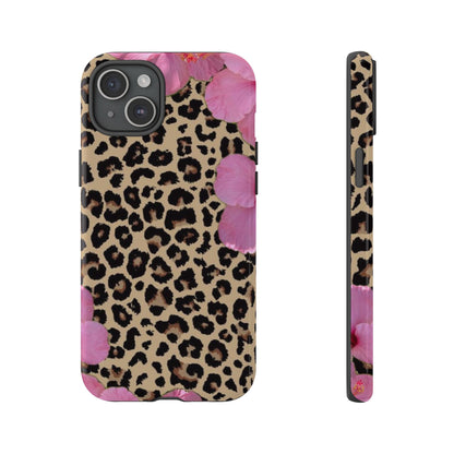 Leopard Bloom Pink Floral Phone Case – Trendy Animal Print Case for iPhone & Samsung
