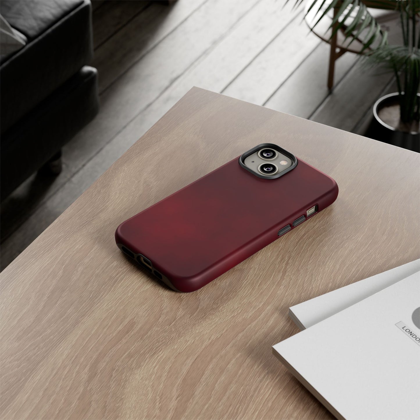 Vintage Burgundy Cherry Phone Case – Elegant Floral Design for iPhone 17 & Samsung Galaxy | Tough Protective Cover - JGUS