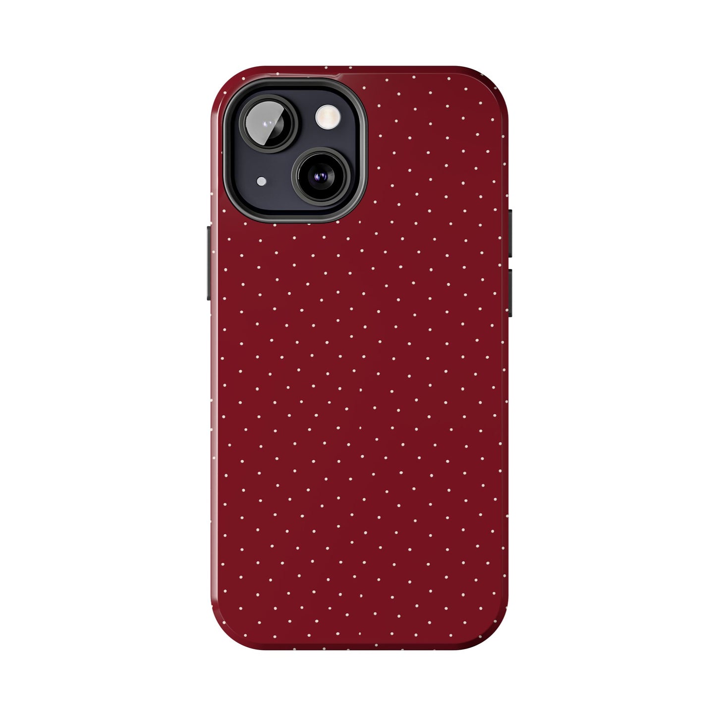 Burgundy  & White Dots Case