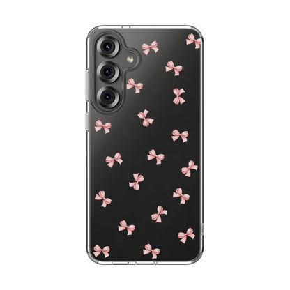Pink Bow Dreams Clear Phone Case