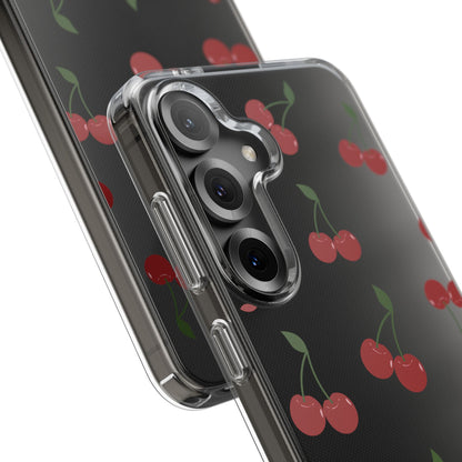 Random Cherry Pattern Clear Phone Case