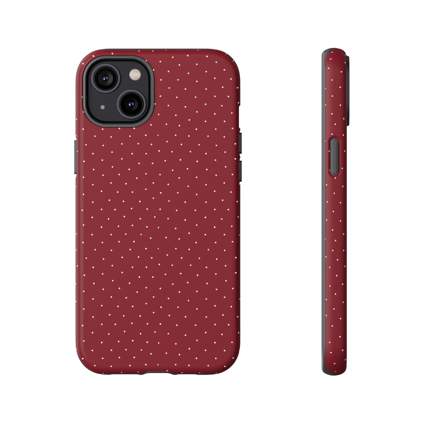 Burgundy  & White Dots Case - JGUS