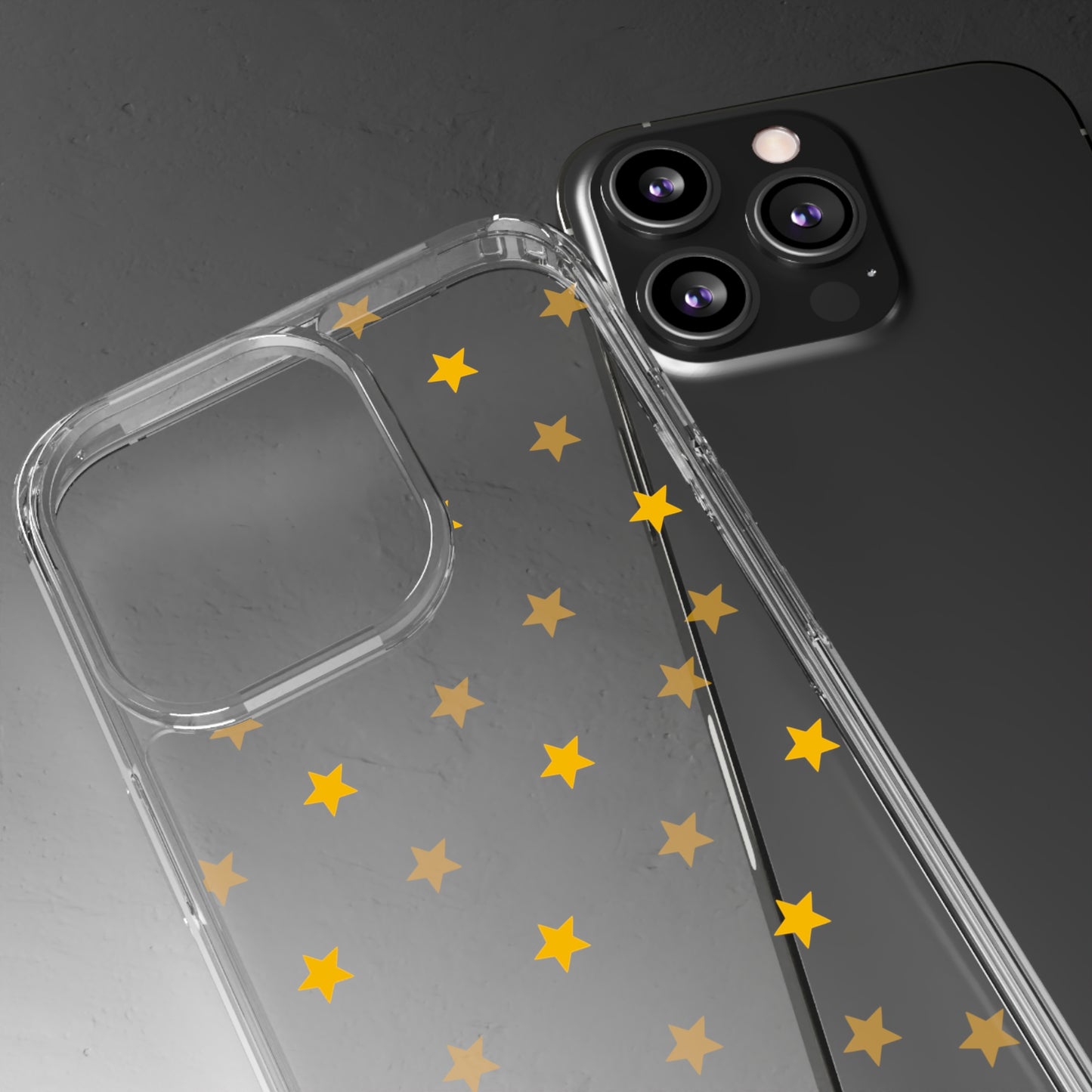 Yellow Stars Clear Phone Case