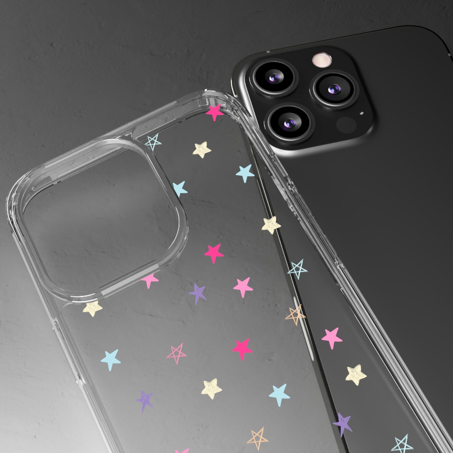 Star Pattern Clear Phone Case