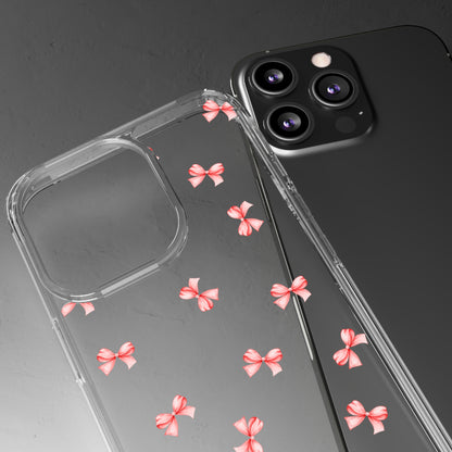 Pink Bow Dreams Clear Phone Case