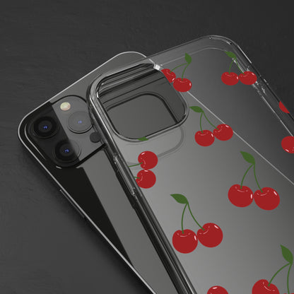 Random Cherry Pattern Clear Phone Case