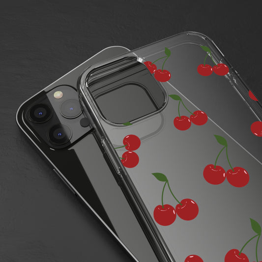 Random Cherry Pattern Clear Phone Case