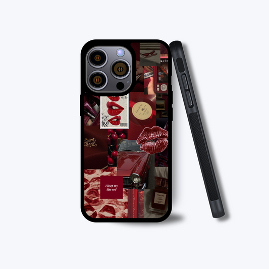 Fall-Inspired Maroon Collage Phone Case