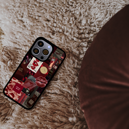 Fall-Inspired Maroon Collage Phone Case