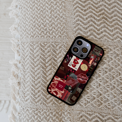 Fall-Inspired Maroon Collage Phone Case