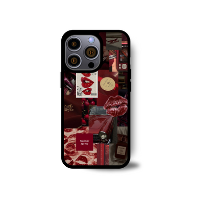 Fall-Inspired Maroon Collage Phone Case