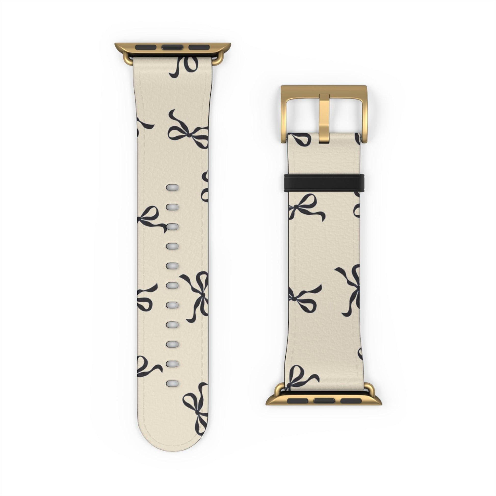 Beige and Black Bow Apple Watch Band - JGUS - #Phone - Case#