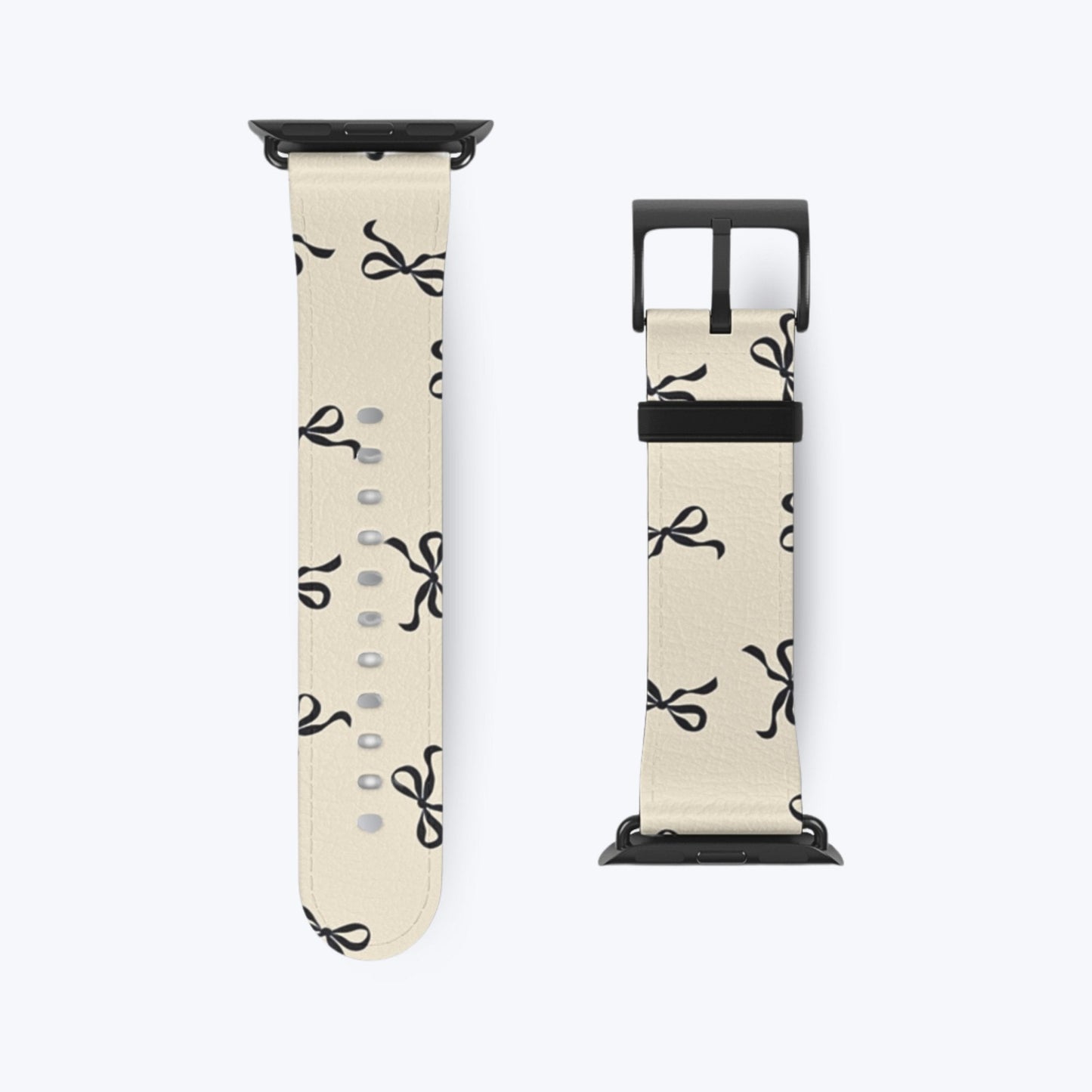 Beige and Black Bow Apple Watch Band - JGUS - #Phone - Case#