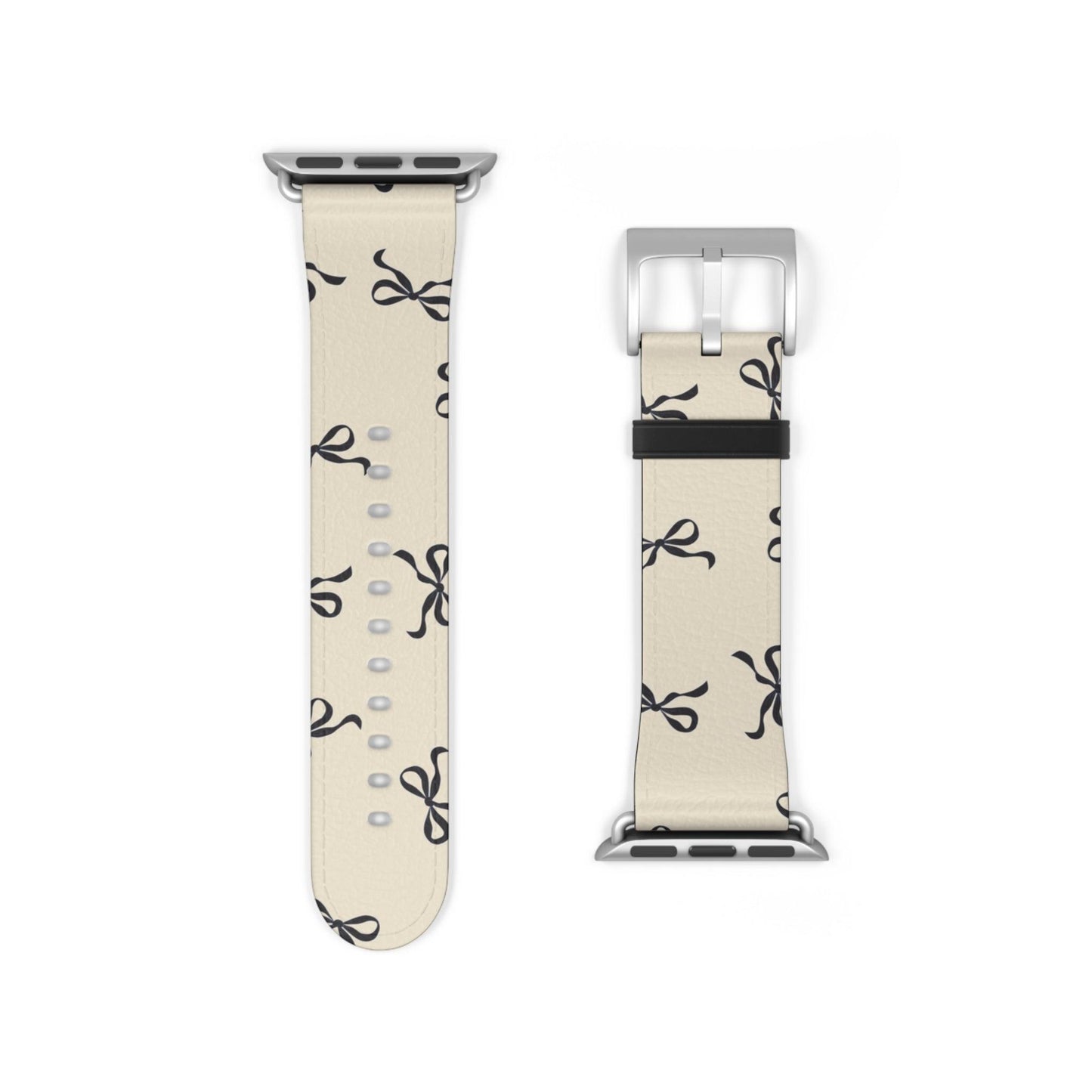 Beige and Black Bow Apple Watch Band - JGUS - #Phone - Case#