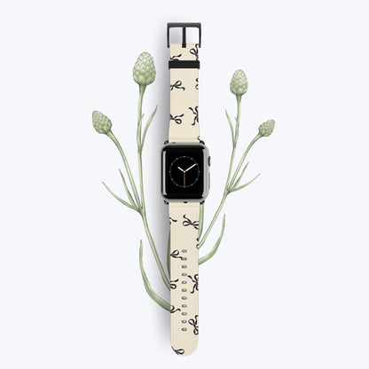 Beige and Black Bow Apple Watch Band - JGUS - #Phone - Case#