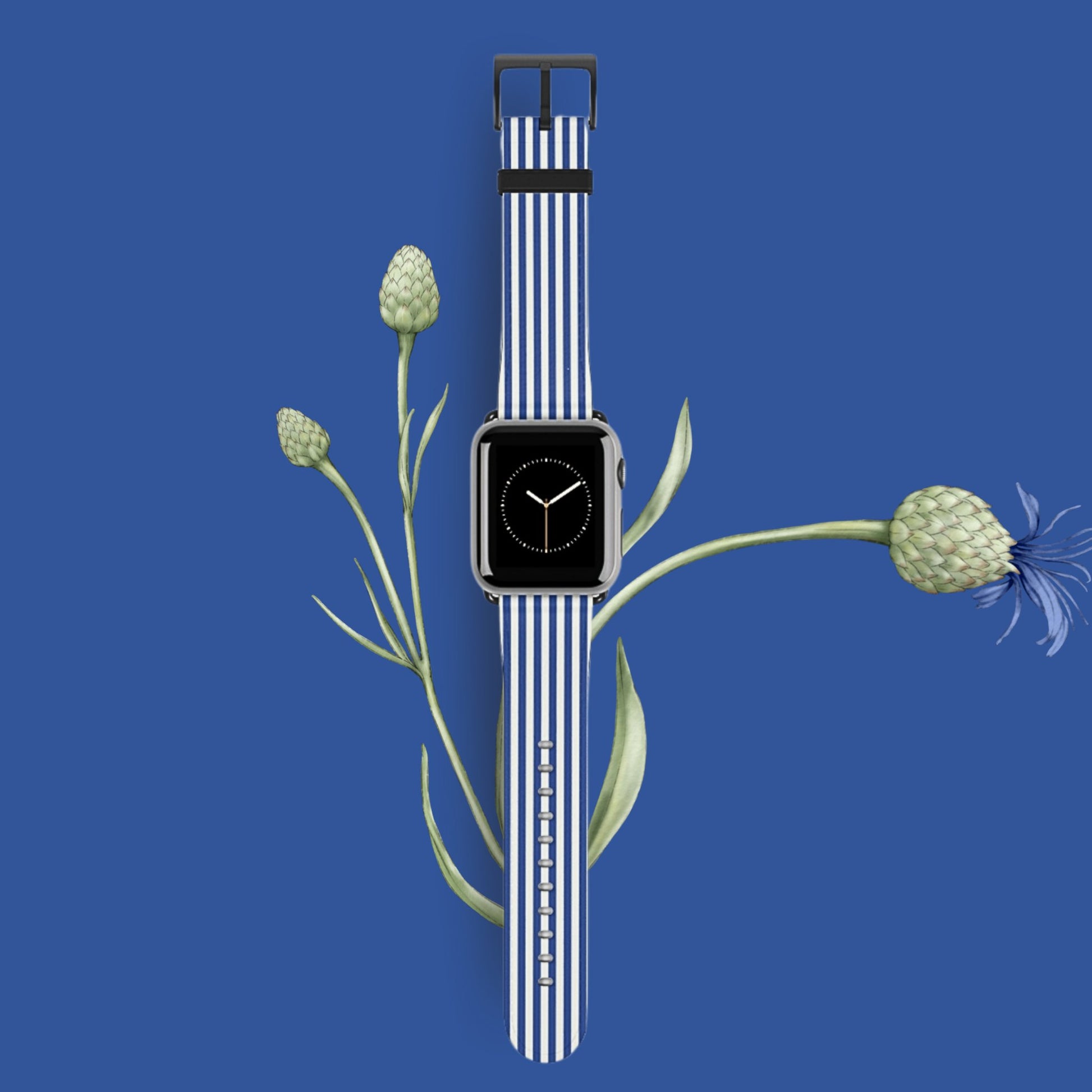 Blue White Striped Apple Watch Band - JGUS - #Phone - Case#