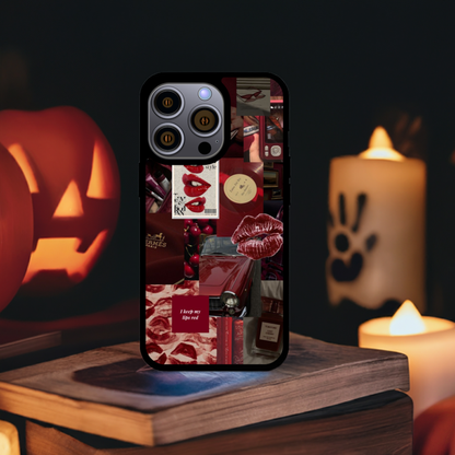 Fall-Inspired Maroon Collage Phone Case