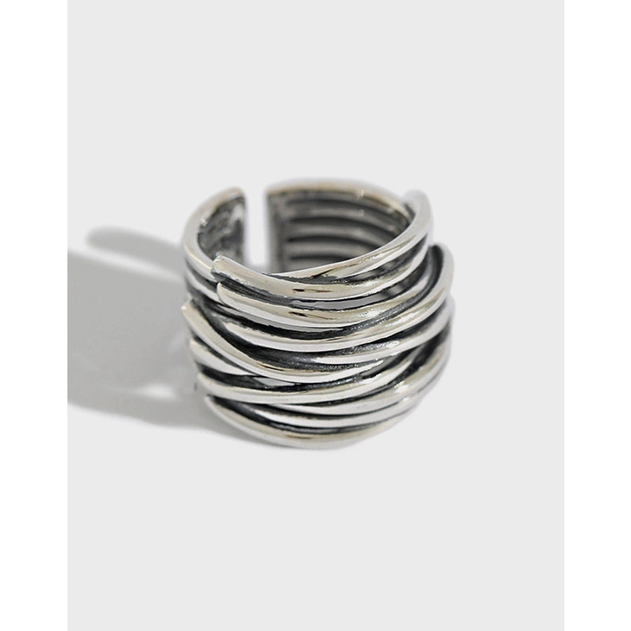 Retro Geometric Sterling Silver Plating Open Ring | Unique Fashion Accessory