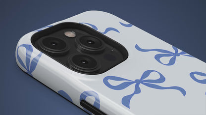 Vintage Blue Bow Phone Case – Playful, Protective, and Eco-Friendly